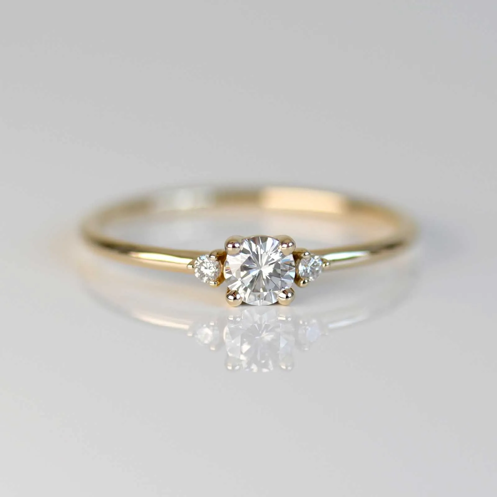 4mm Low-base Three Stone Stacking Ring 