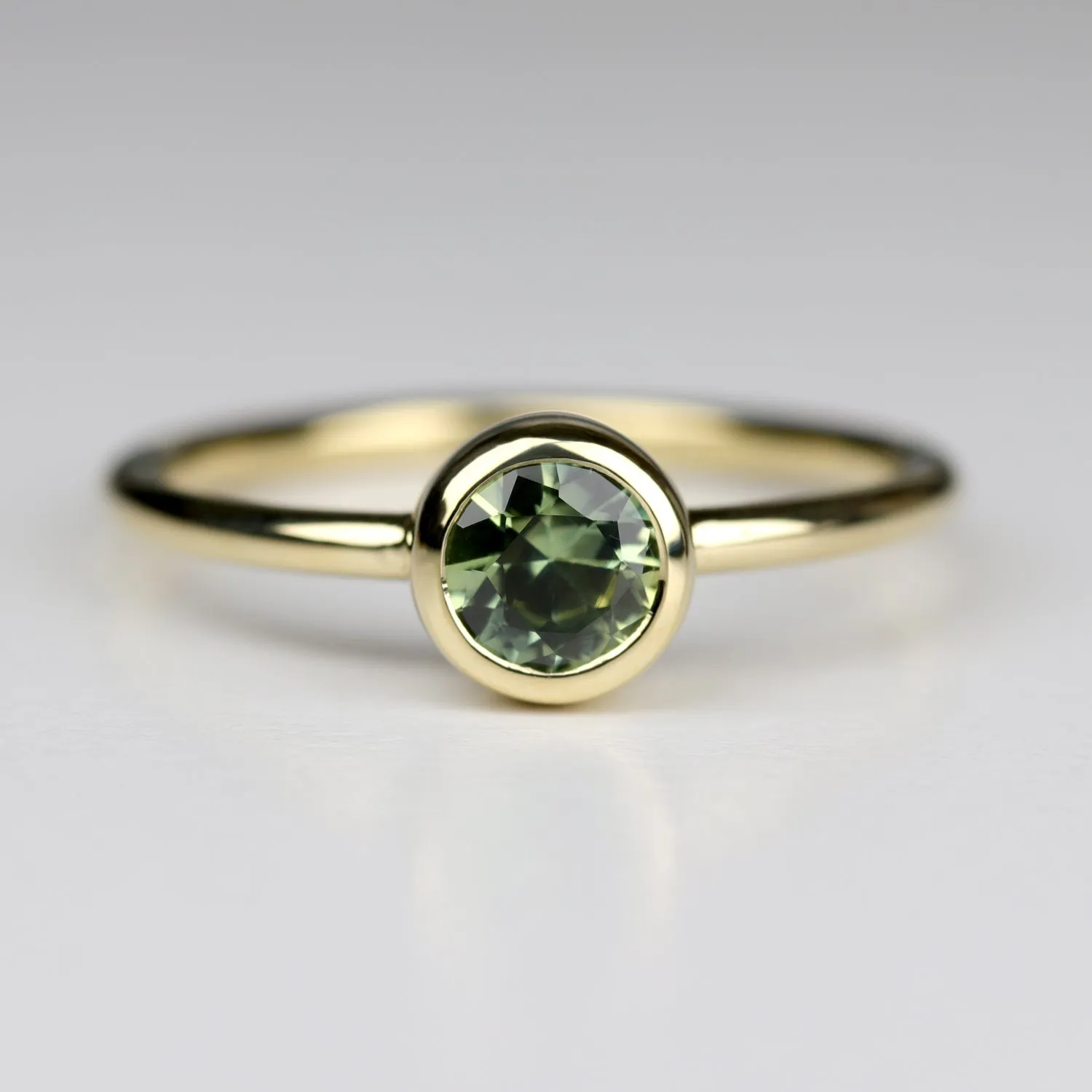 5mm Rustic Bezel-set Solitaire with an Australian Sapphire