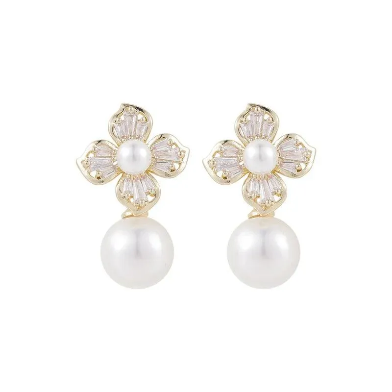 ABCJ503 Drop Earrings Charm Jewelry - Temperament Simple Pearl