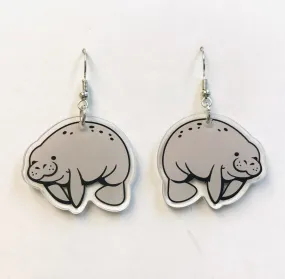 Acrylic Manatee Earrings Aquarium Gift Jewelry