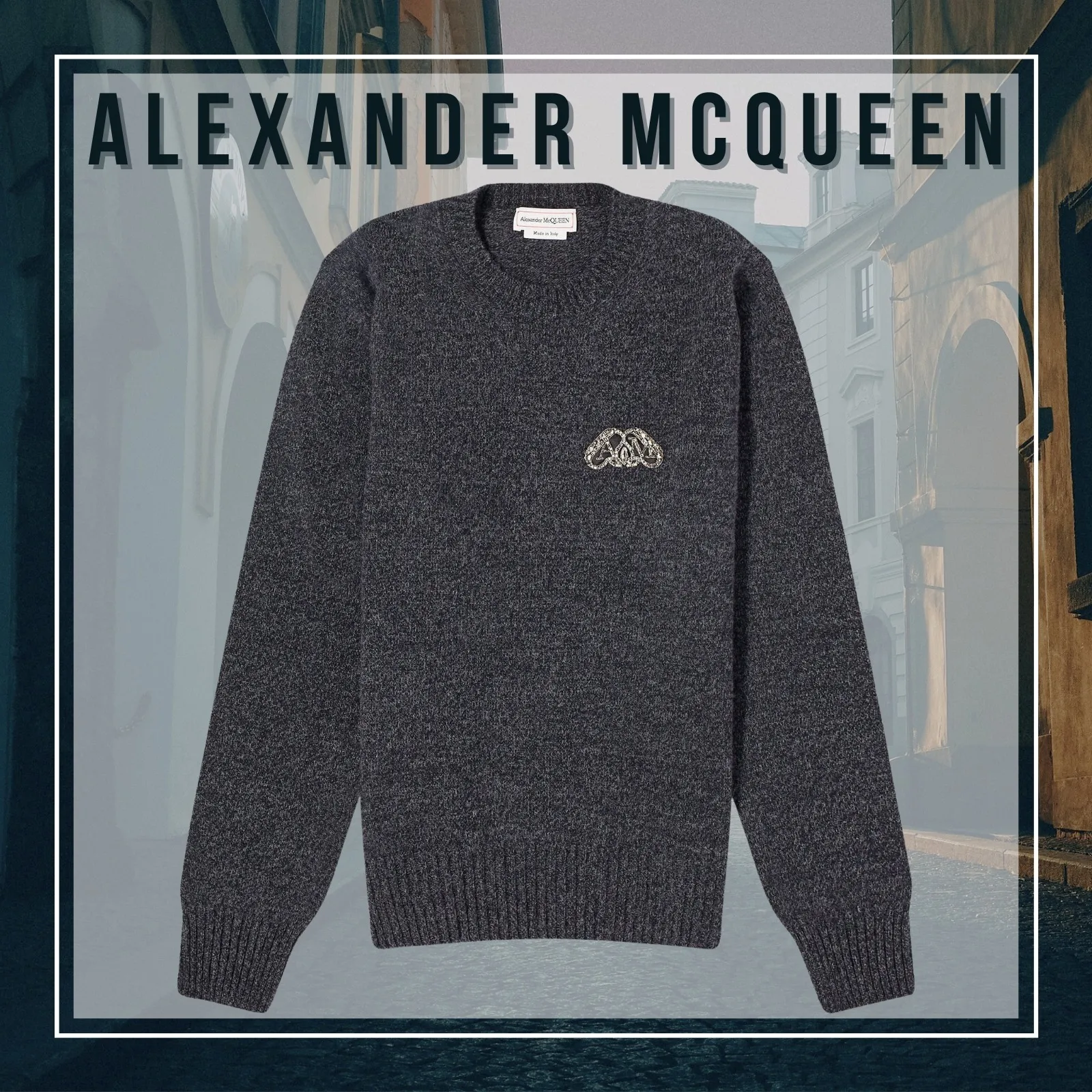 alexander mcqueen  |Crew Neck Unisex Wool Cashmere Blended Fabrics Street Style