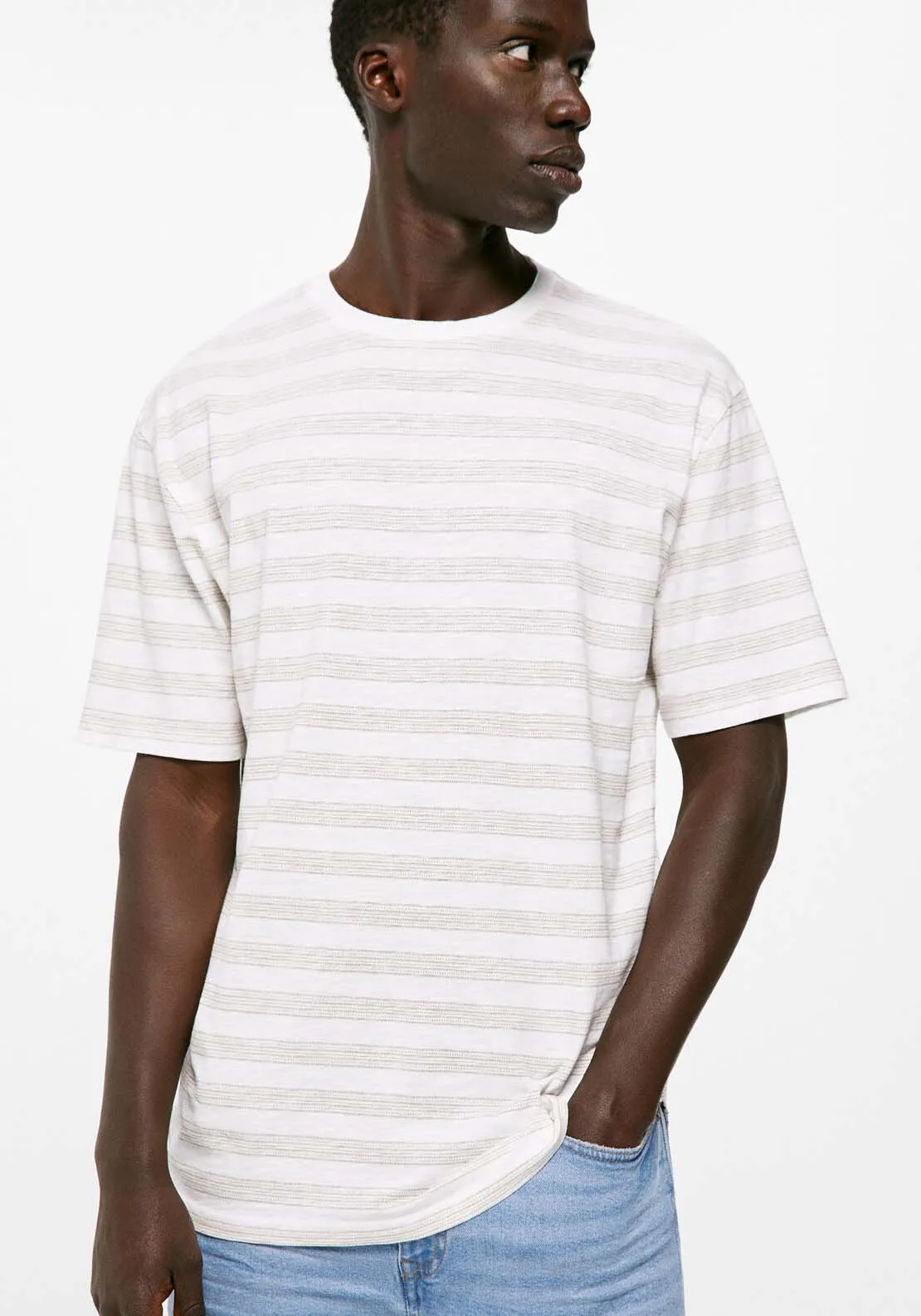 All-over printed slub T-shirt - Ivory