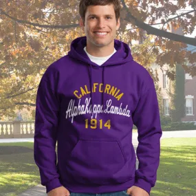 Alpha Kappa Lambda State and Date Printed Hoody - Gildan 18500 - CAD