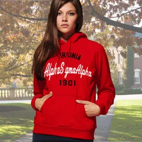 Alpha Sigma Alpha State and Date Printed Hoody - Gildan 18500 - CAD