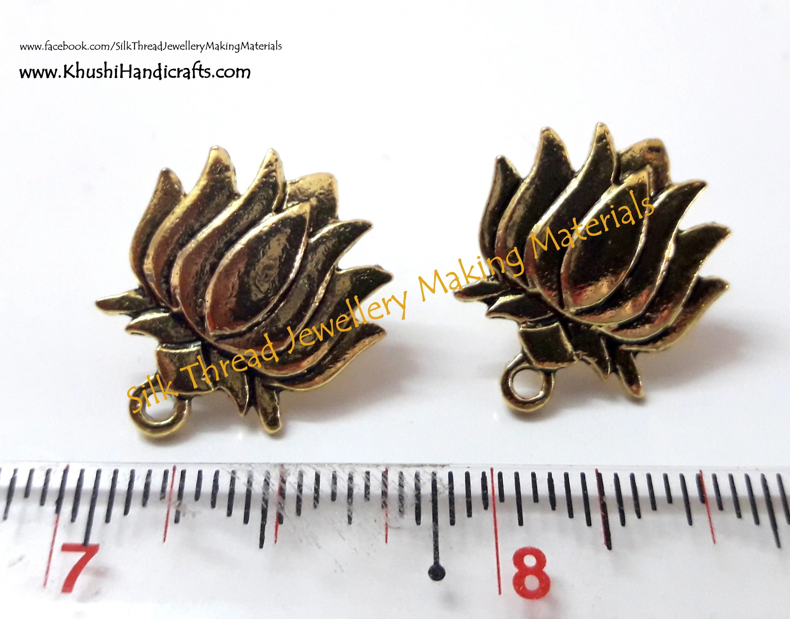 Antique Gold Lotus Studs -ST10