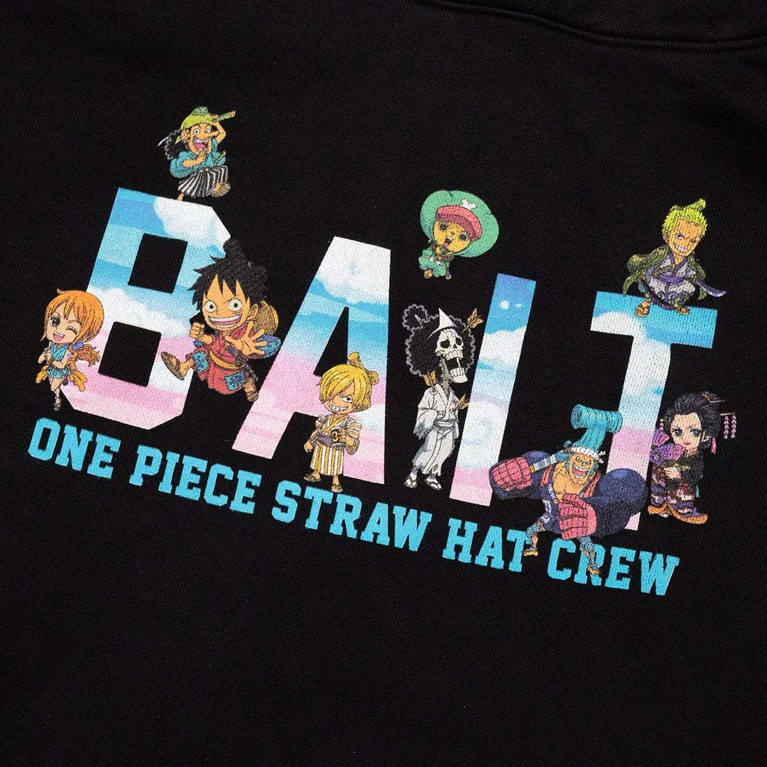 BAIT x One Piece x Upcycle LA Men Straw Hat BAIT Hoody (black)