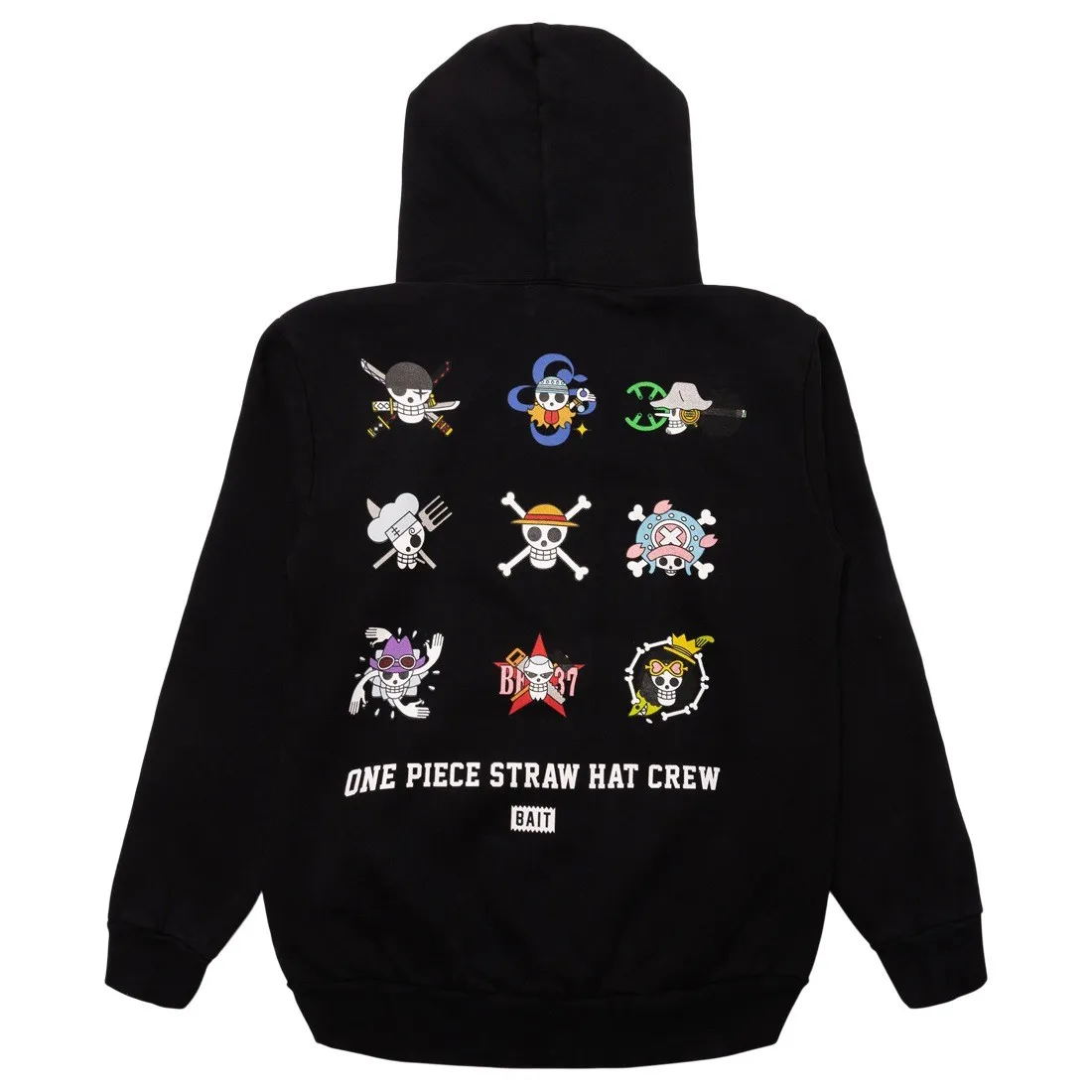 BAIT x One Piece x Upcycle LA Men Straw Hat Skulls Hoody (black)