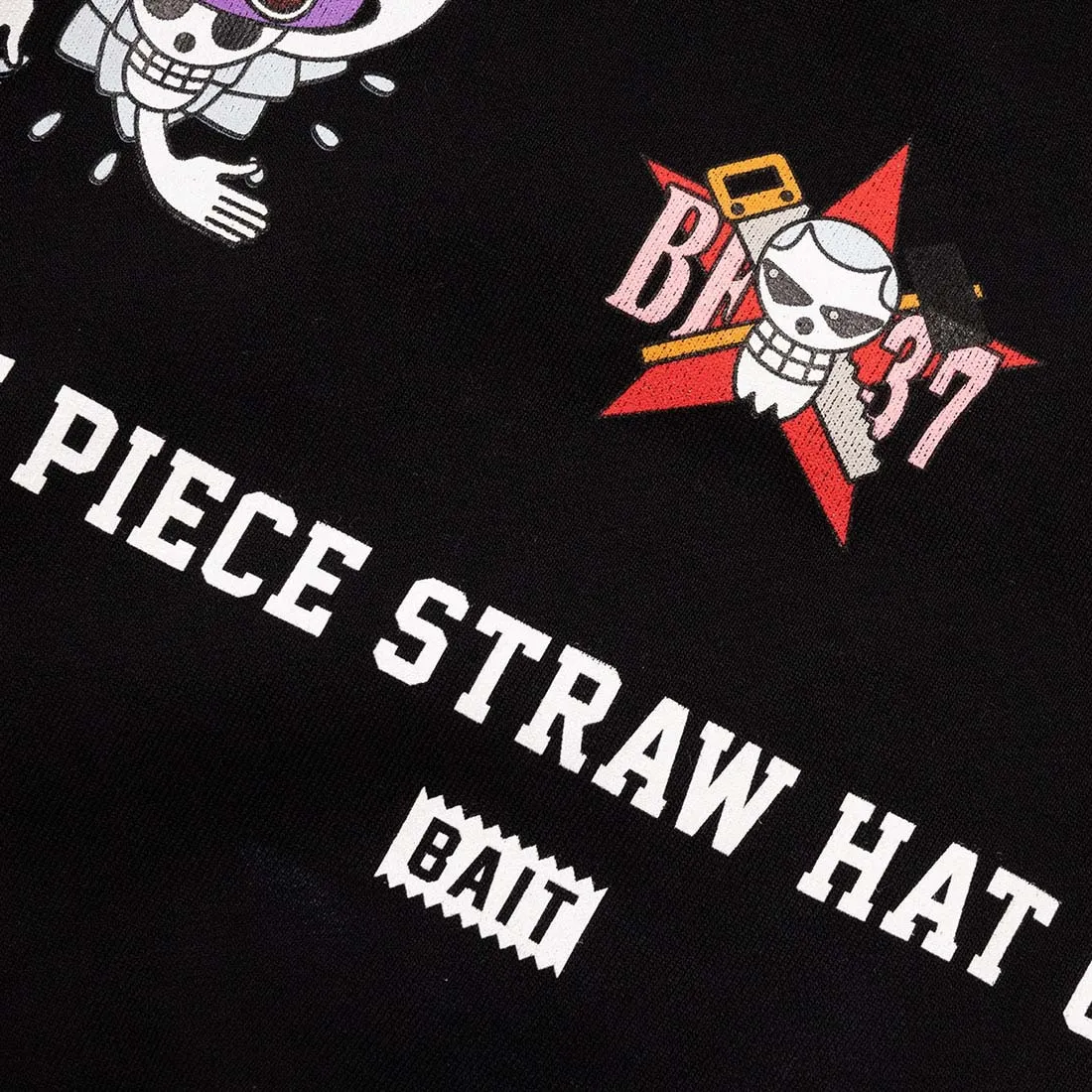 BAIT x One Piece x Upcycle LA Men Straw Hat Skulls Hoody (black)