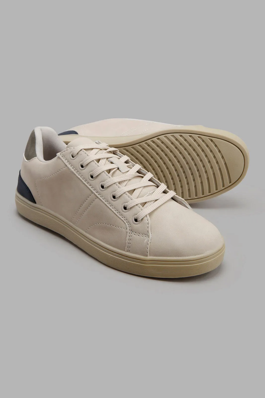 Beige Color Block Sneaker