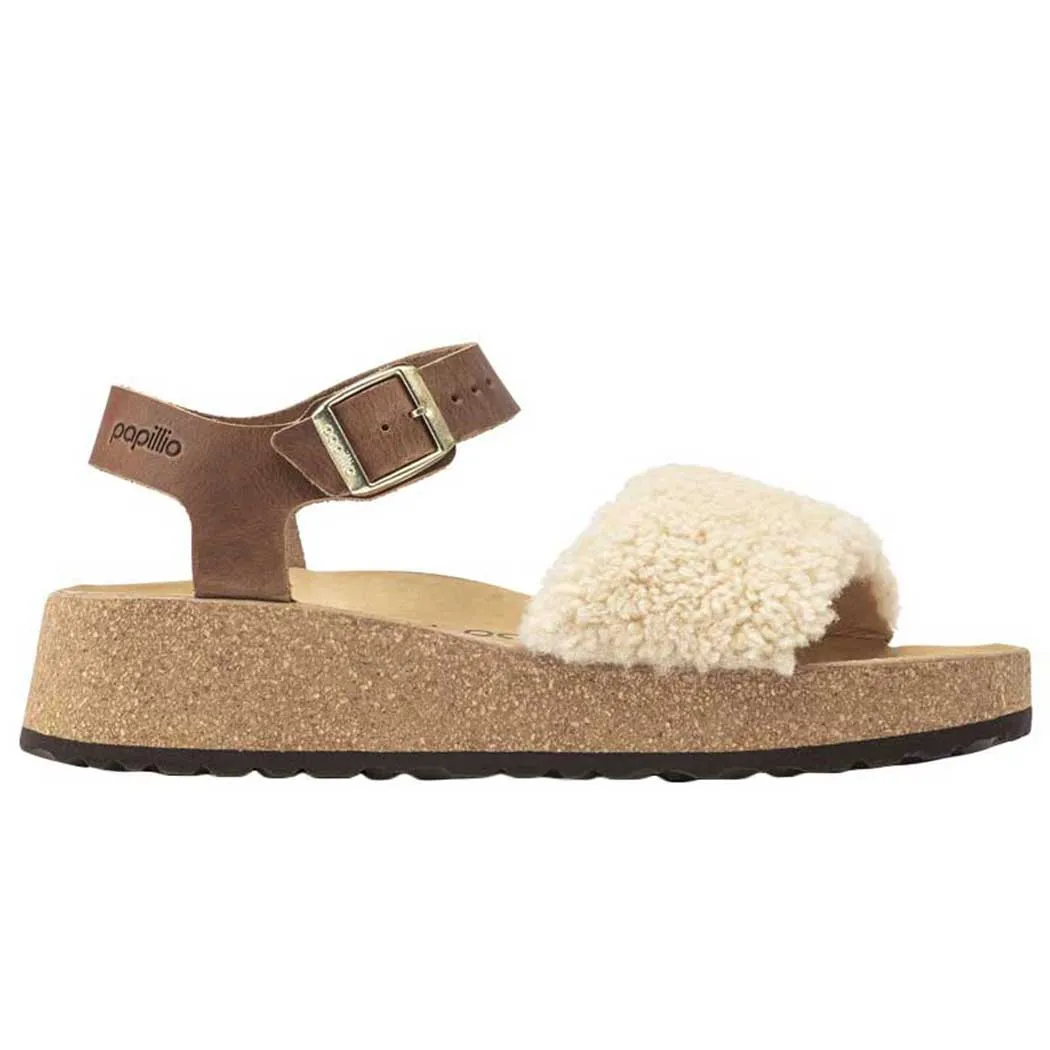 Birkenstock Glenda Platform Sandal Teddy Cognac/Eggshell (Women's)