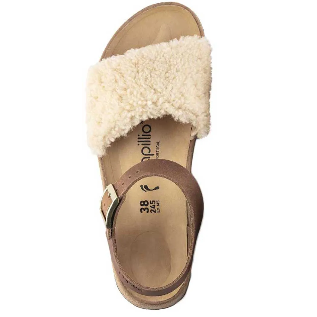 Birkenstock Glenda Platform Sandal Teddy Cognac/Eggshell (Women's)