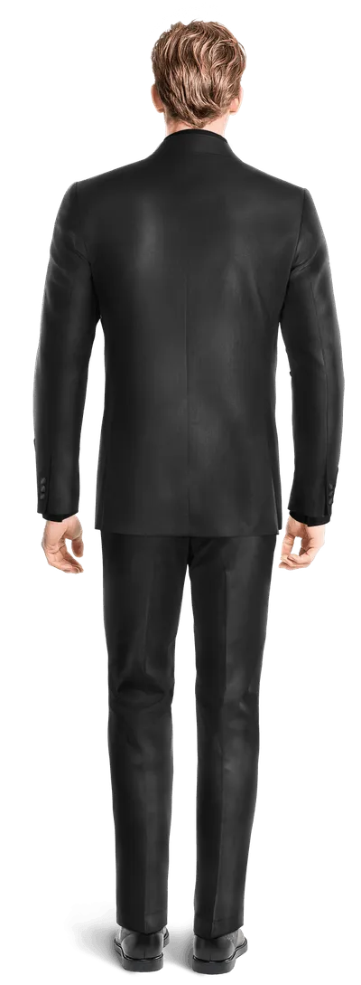 Black essential shimmer Tuxedo with peak lapel