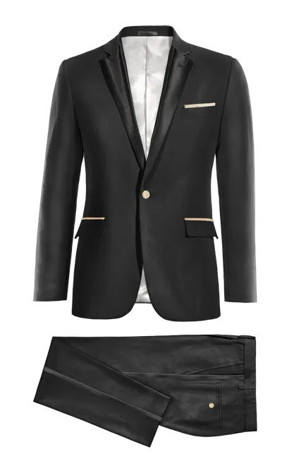 Black essential shimmer Tuxedo with pocket square &