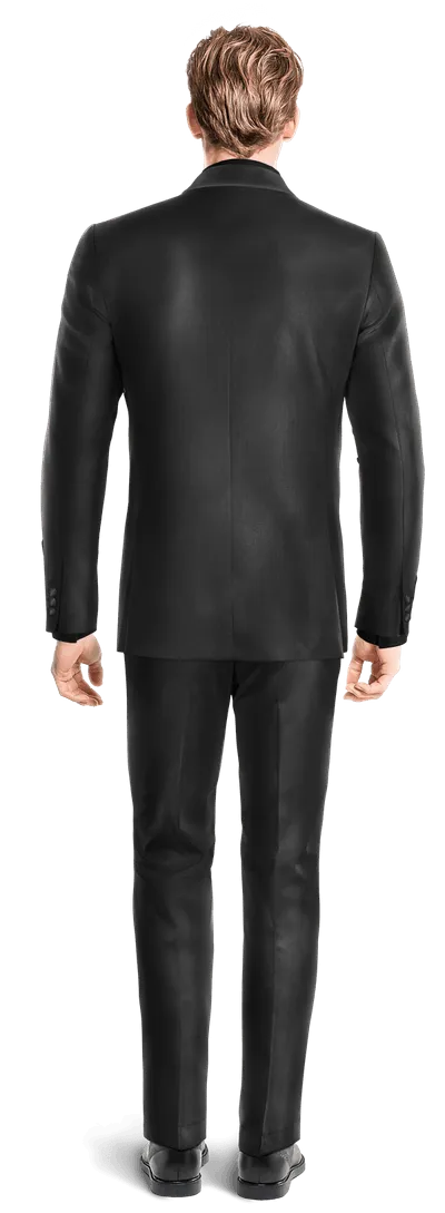 Black essential shimmer Tuxedo with shawl lapel