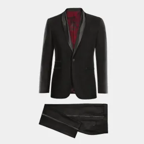 Black essential shimmer Tuxedo with shawl lapel