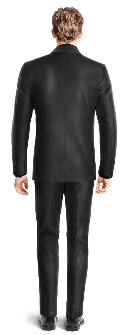 Black essential shiny Tuxedo with shawl lapel