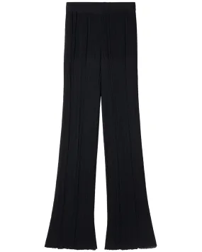 Black Plisse Knit Trouser