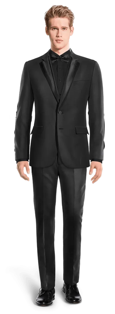 Black slim fit shimmer Tuxedo with