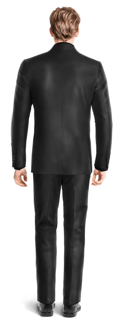 Black slim fit shimmer Tuxedo with