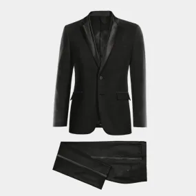 Black slim fit shimmer Tuxedo with