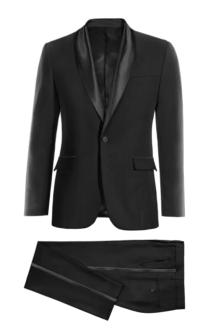 Black slim fit Tuxedo with shawl lapel