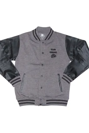 BlueCheese Original Limited Charcoal & Black Varsity Leather Jacket Blue Cheese Clothing