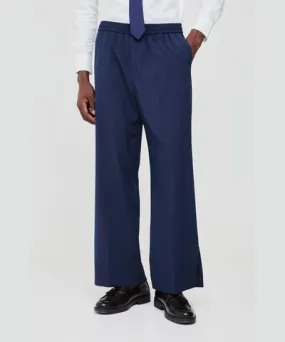 boohoo Mens Elastic Waist Split Hem Wide Leg Tailored Pants