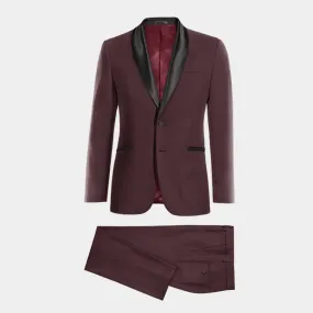 Burgundy essential Tuxedo with black shawl lapel