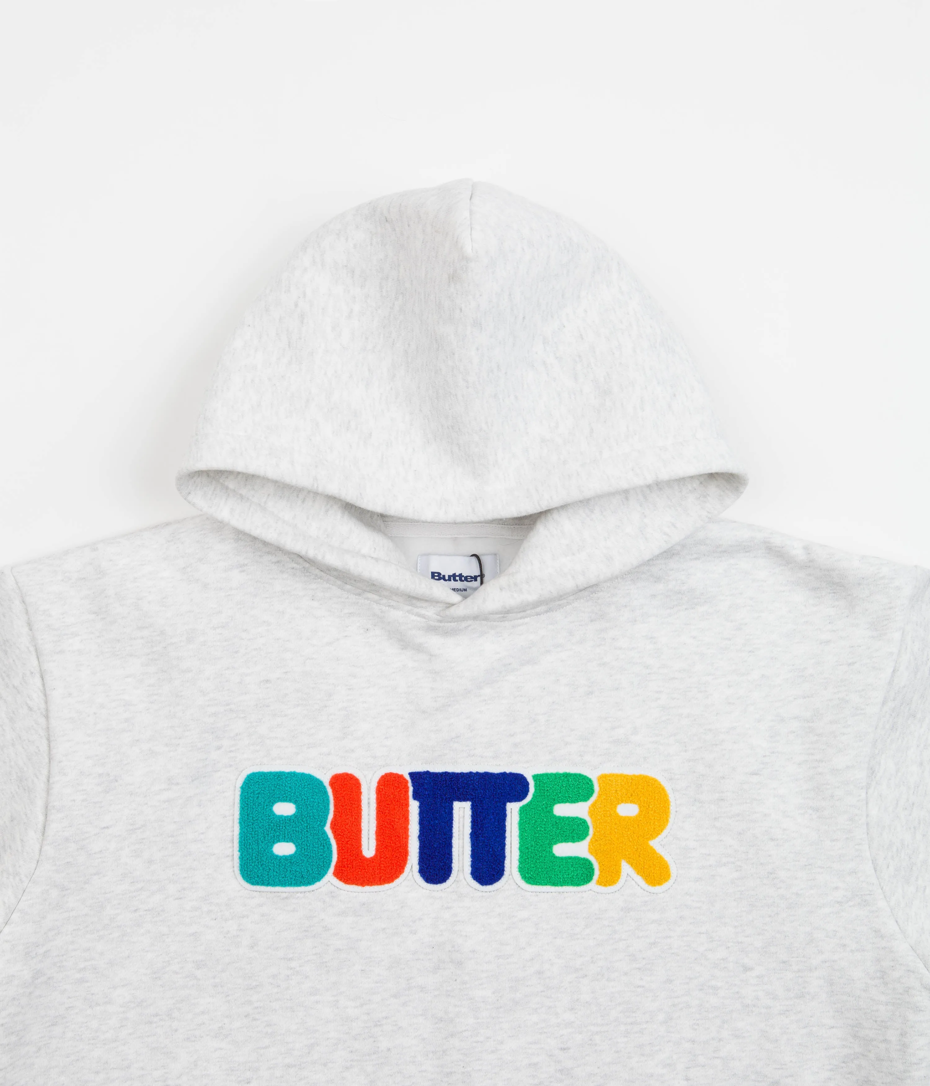 Butter Goods Rounded Chenille Applique Hoodie - Ash Grey