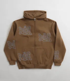 Butter Goods Tour Zip-Thru Hoodie - Chocolate