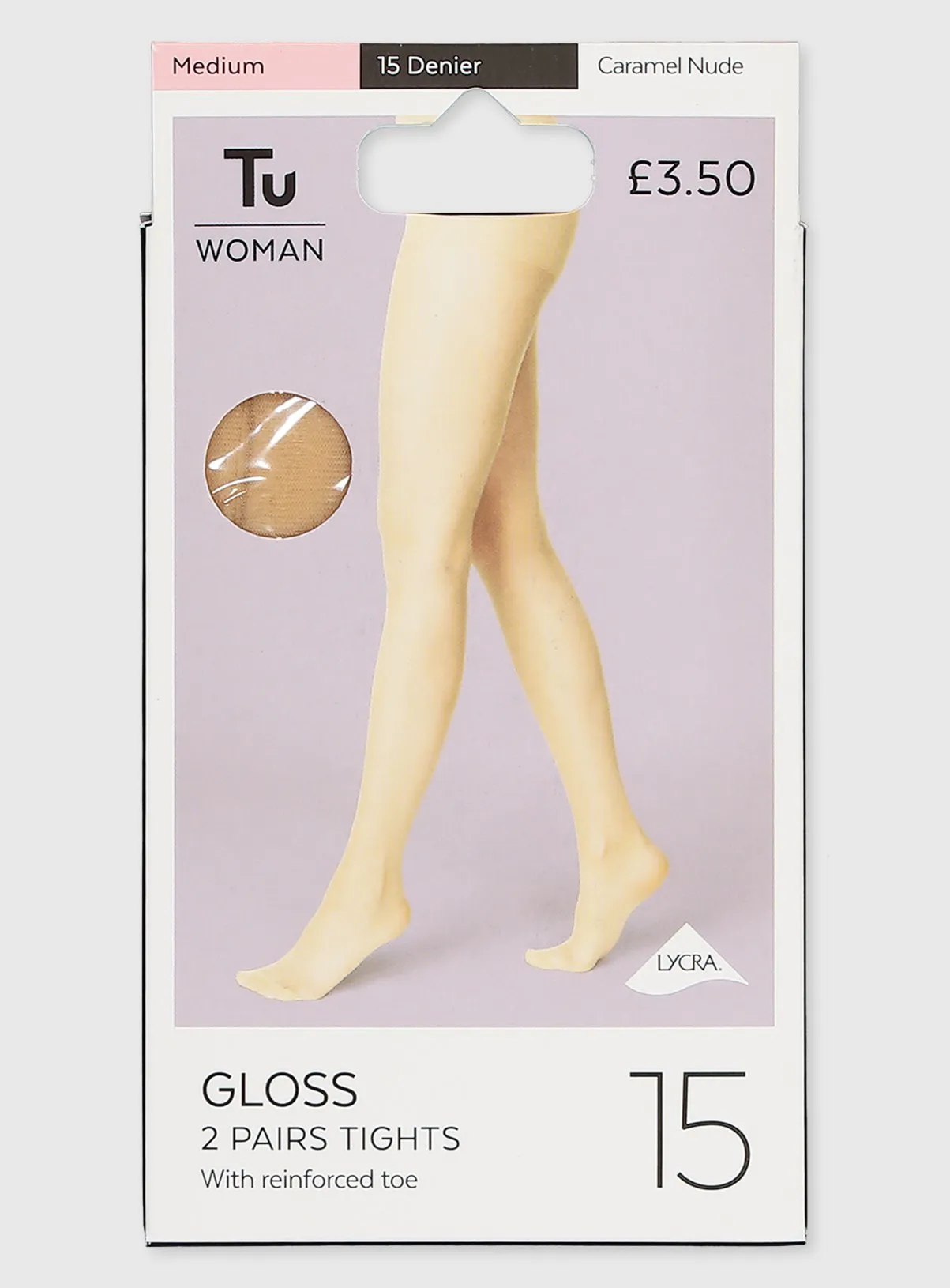 Buy Caramel Nude 15 Denier Gloss Tights 2 Pack XL | Tights | Tu