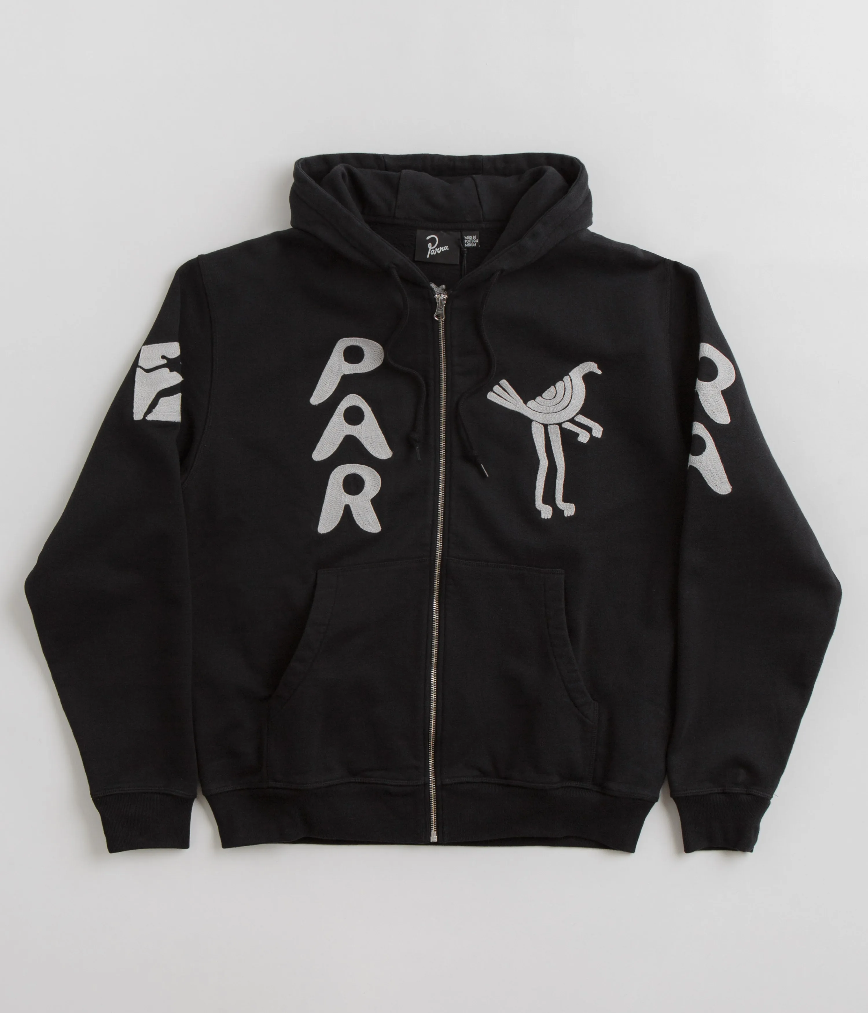 by Parra Zipped Pigeon Zip Hoodie - Black