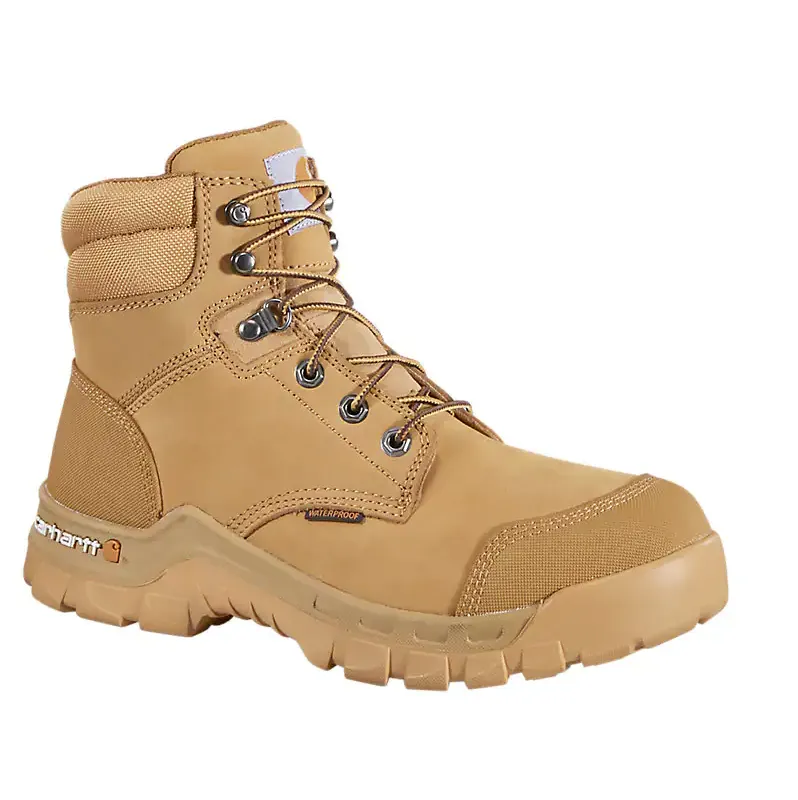 CARHARTT RUGGED FLEX WATERPROOF 6 SOFT TOE WORK BOOT 10W WHEAT NUBUCK