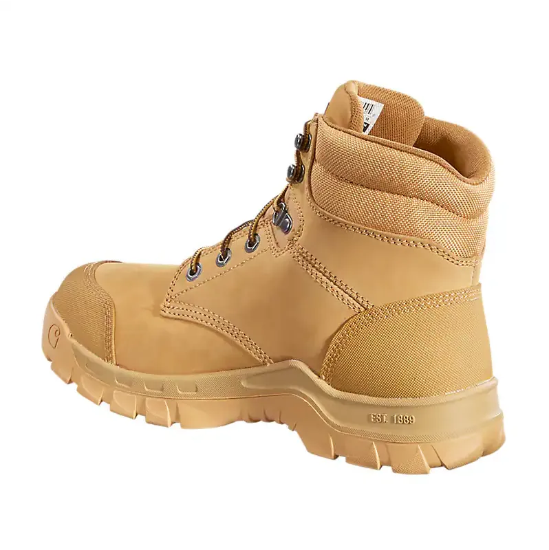 CARHARTT RUGGED FLEX WATERPROOF 6 SOFT TOE WORK BOOT 10W WHEAT NUBUCK