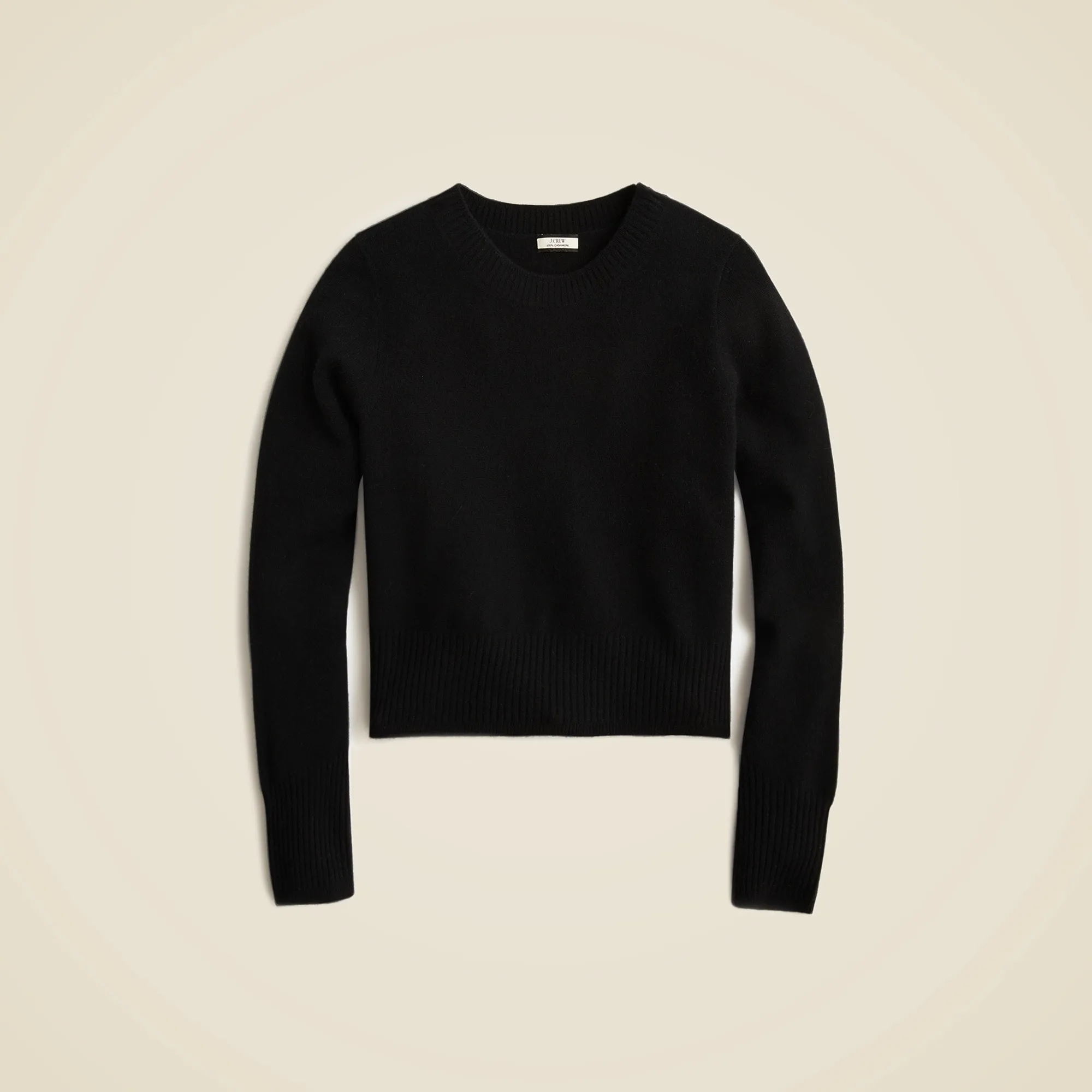 Cashmere shrunken crewneck sweater