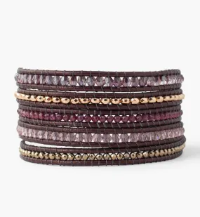 CHAN LUU GARNET MIX WRAP BRACELET