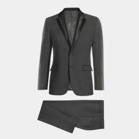 Charcoal essential Tuxedo with black lapel