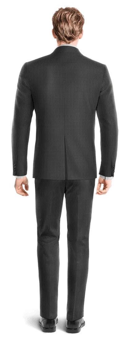 Charcoal pinstripe Tuxedo with black lapel