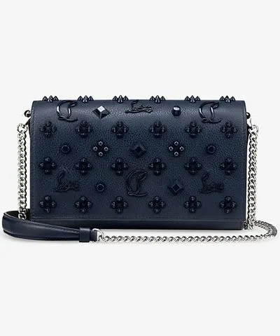 Christian Louboutin Womens Navy Paloma detachable-strap leather clutch bag