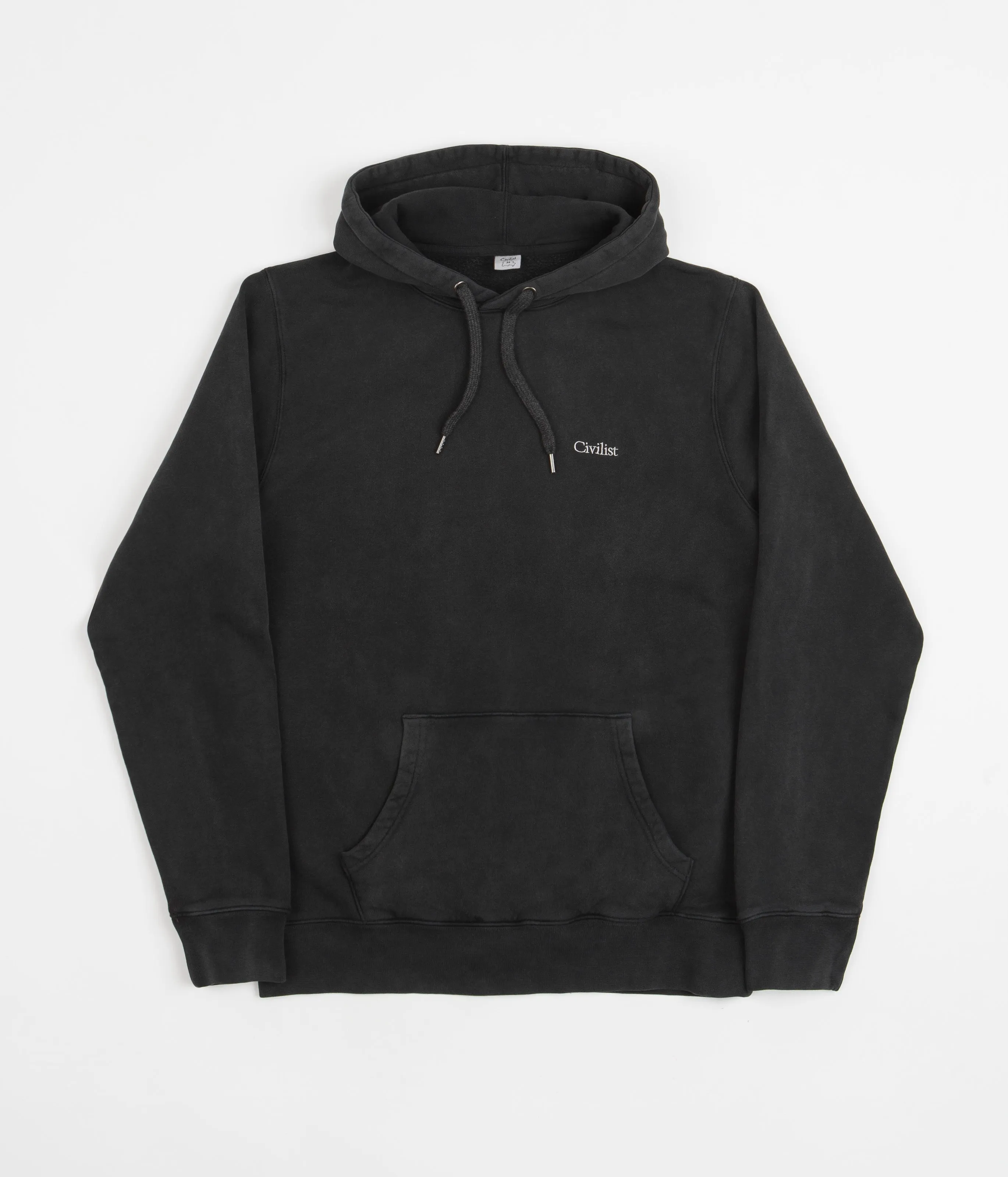 Civilist Mini Logo Hoodie - Pigment Dyed Black