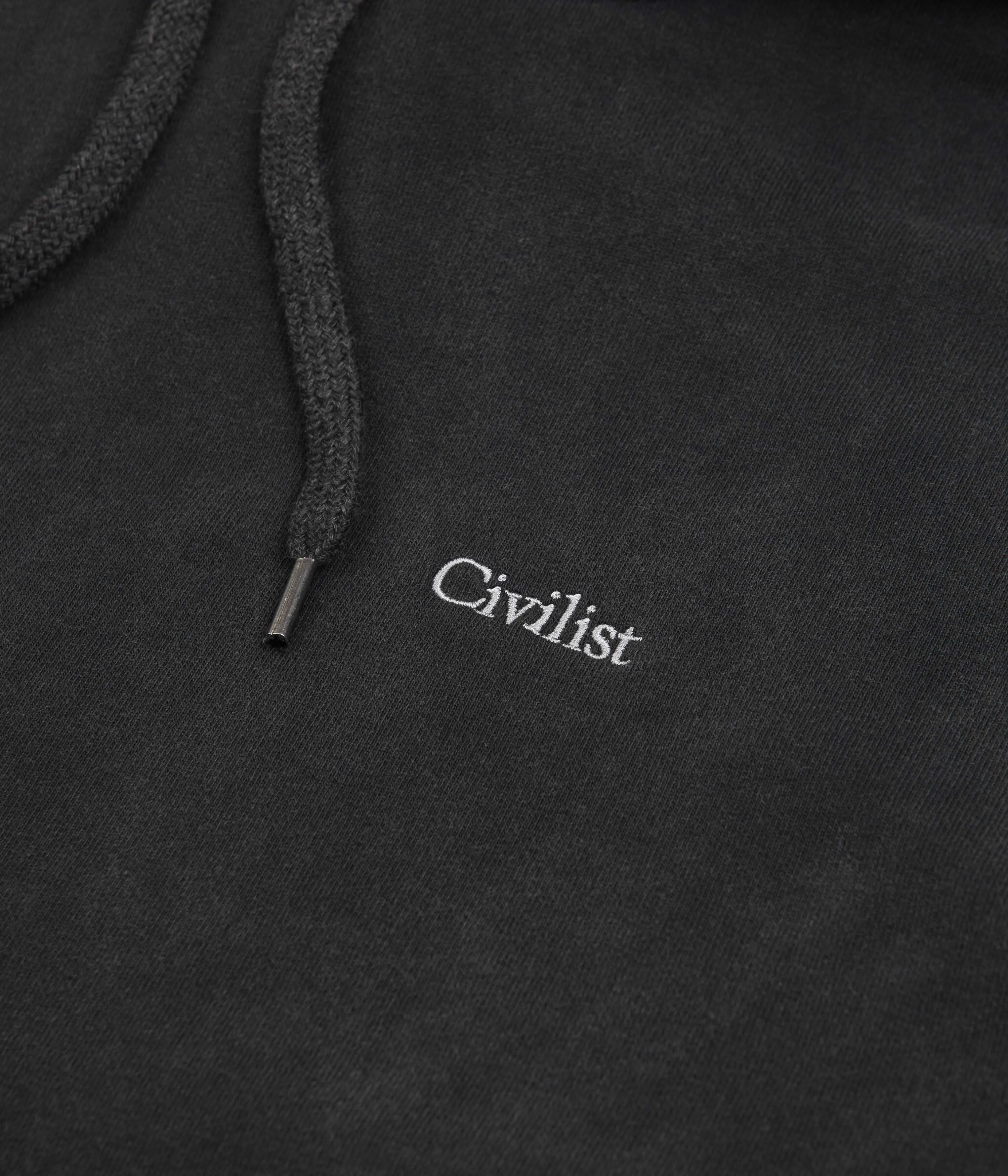 Civilist Mini Logo Hoodie - Pigment Dyed Black