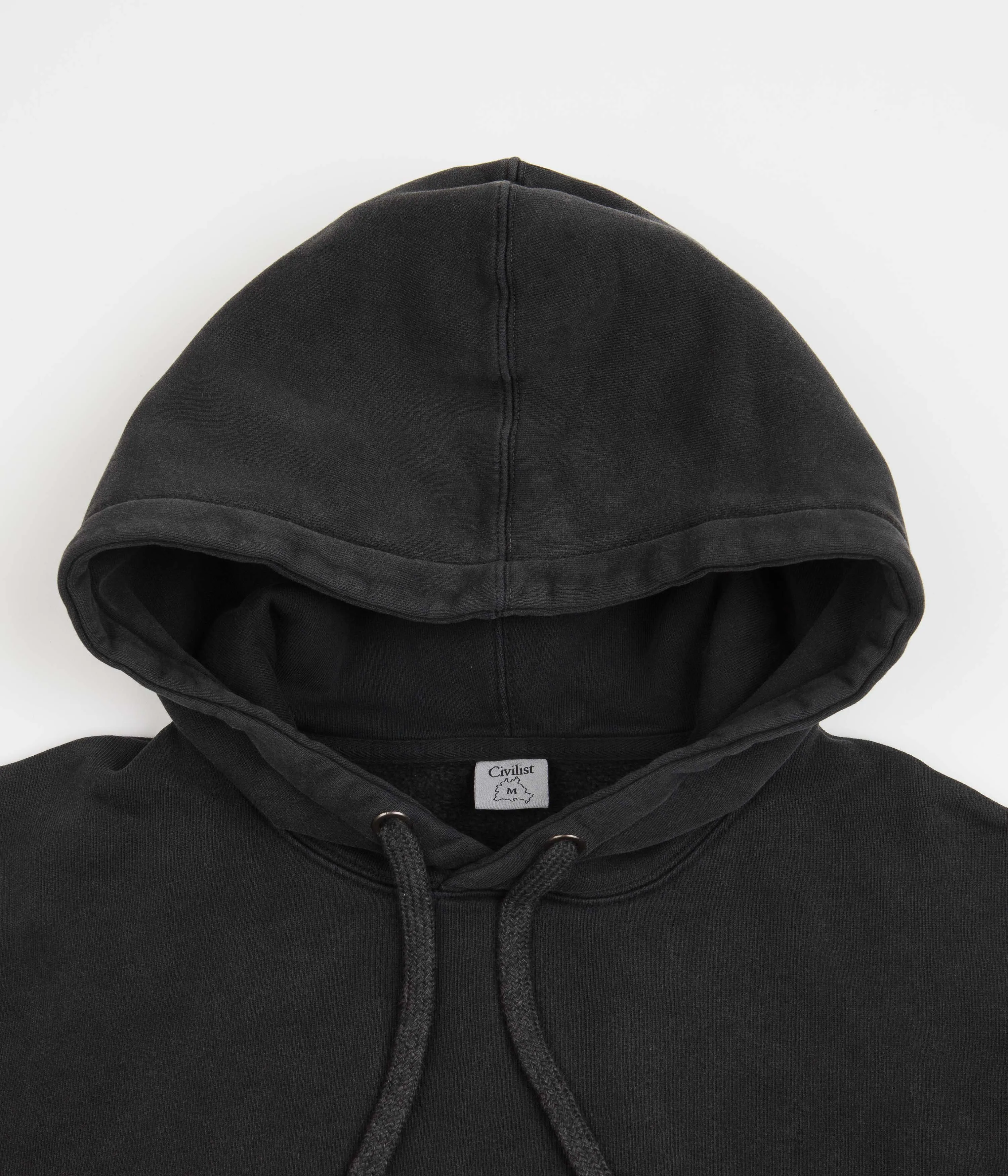 Civilist Mini Logo Hoodie - Pigment Dyed Black