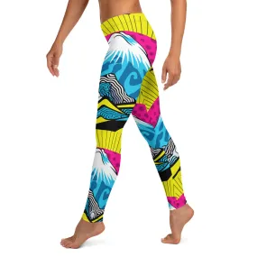 Colorful and Vibrant Roy Lichtenstein Mt Fuji Yoga Pants for Women 002