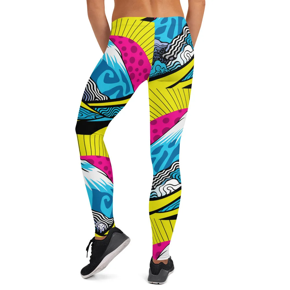 Colorful and Vibrant Roy Lichtenstein Mt Fuji Yoga Pants for Women 002