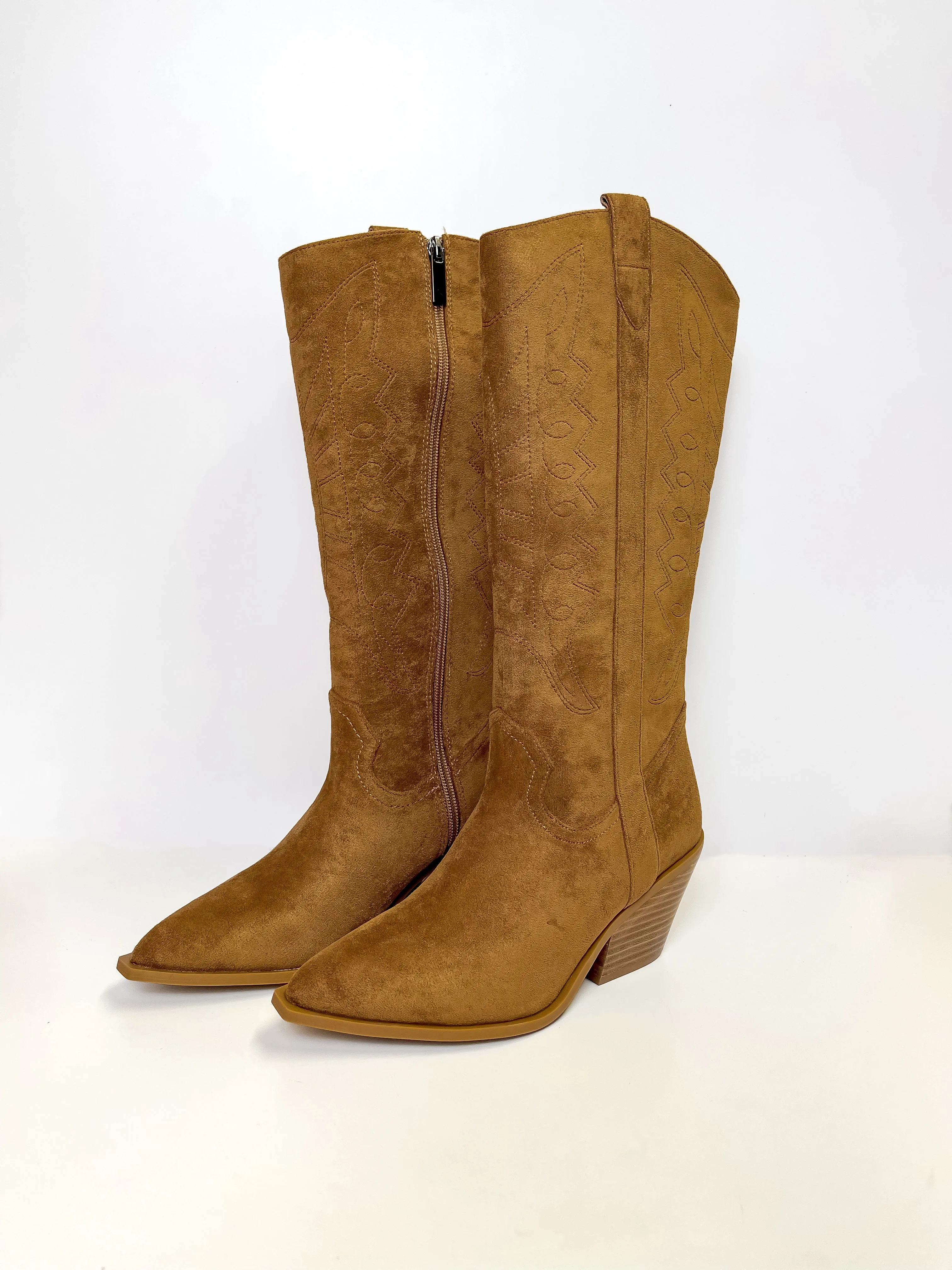 Corky's | Howdy Western Stitch Boots in Cognac Suede