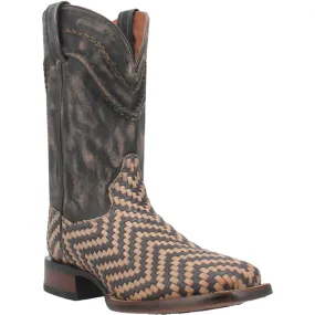 Dan Post Mens Keaton Bone/Black Leather Cowboy Boots