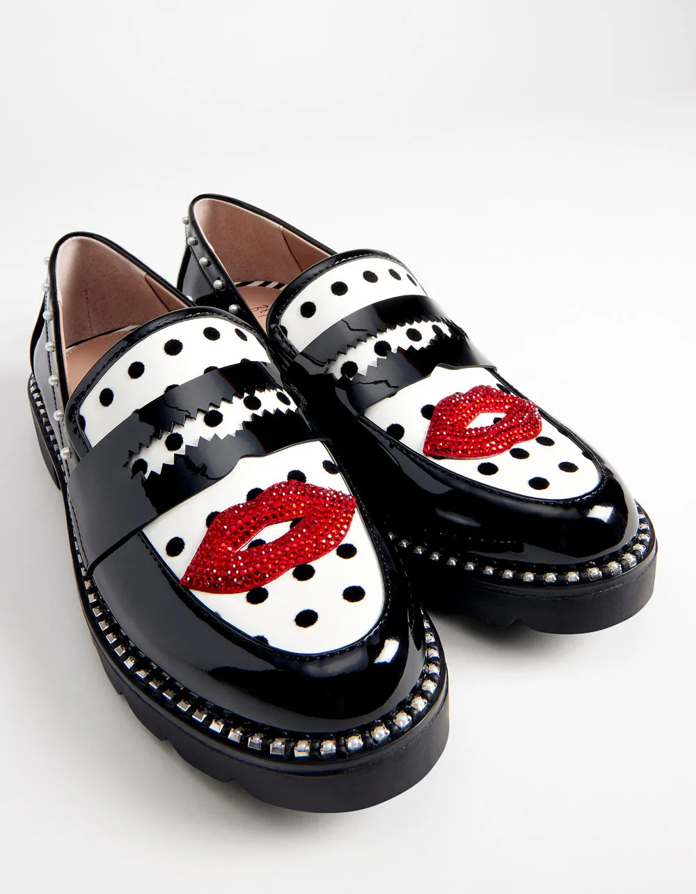 DARIAN-L WHITE BLACK POLKA DOT