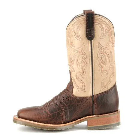 Double H Men's 11 Domestic Bison Wide Square Toe ICE Roper - Brown DH4305