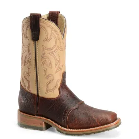 Double H Men's 11 Domestic Bison Wide Square Toe ICE Roper - Brown DH4305