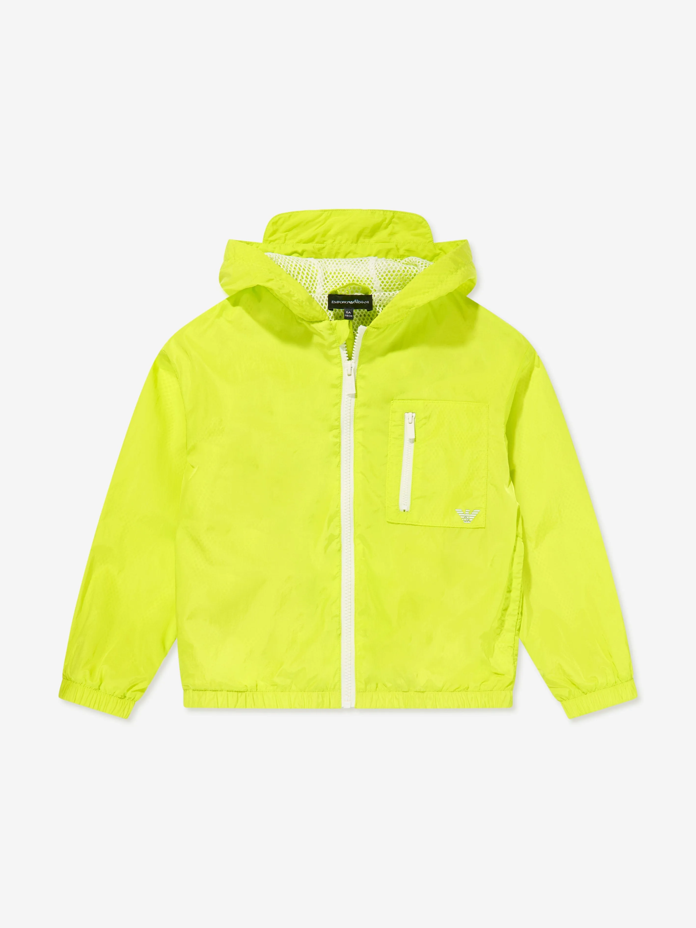 Emporio Armani Boys Hooded Zip Up Jacket in Green